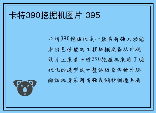 卡特390挖掘机图片 395