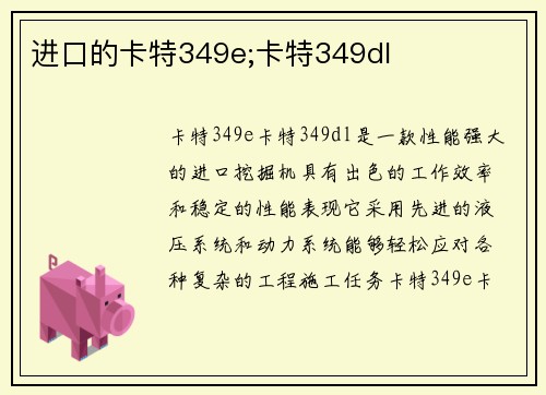 进口的卡特349e;卡特349dl