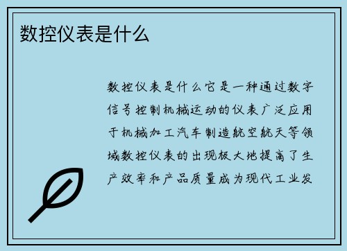 数控仪表是什么